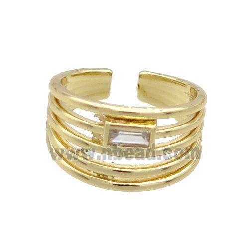 Copper Ring Pave Zircon Gold Plated