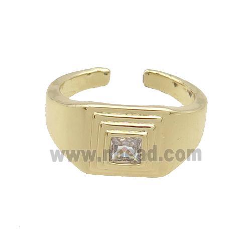 Copper Ring Pave Zircon Gold Plated