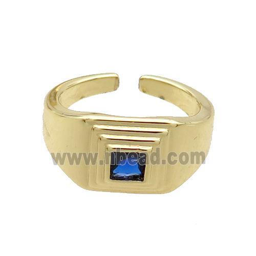 Copper Ring Pave Zircon Gold Plated