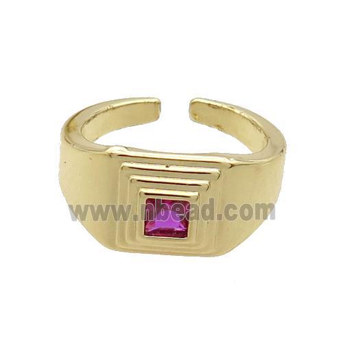 Copper Ring Pave Zircon Gold Plated