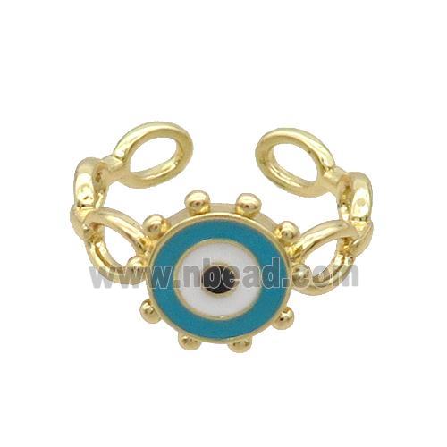 Copper Ring Enamel Evil Eye Gold Plated