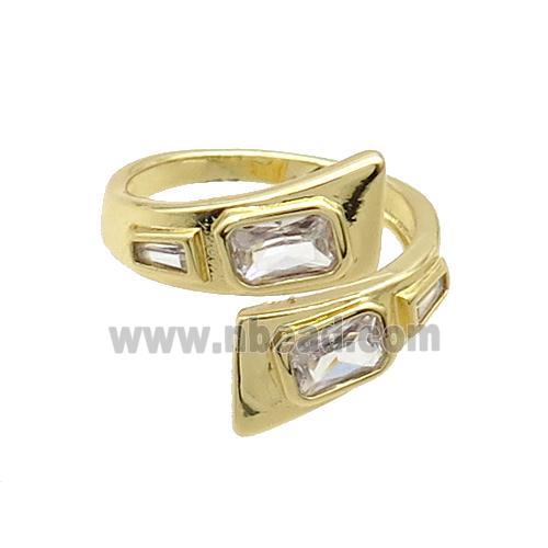Copper Ring Pave Zircon Gold Plated