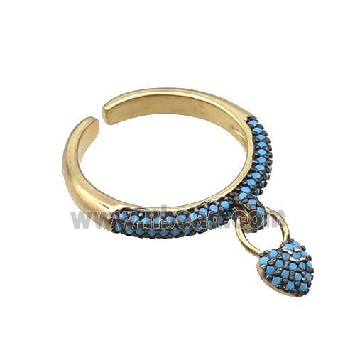 Copper Ring Pave Zircon Gold Plated
