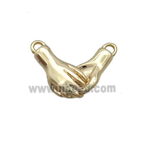 Copper Hand Love Pendant 2loops Gold Plated