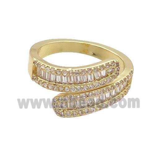 Copper Ring Pave Zircon Gold Plated