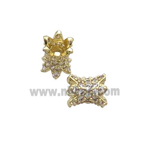 Copper Beadcaps Pave Zircon Gold Plated