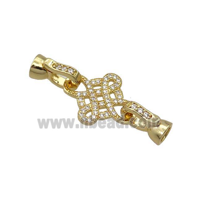 Copper Clasp Pave Zircon Bowknot Gold Plated