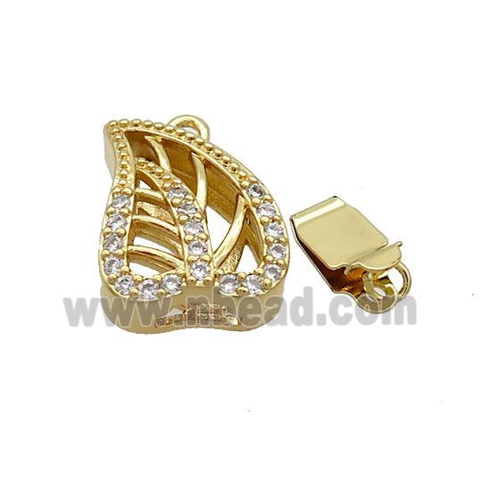 Copper Clasp Pave Zircon Slide 18K Gold