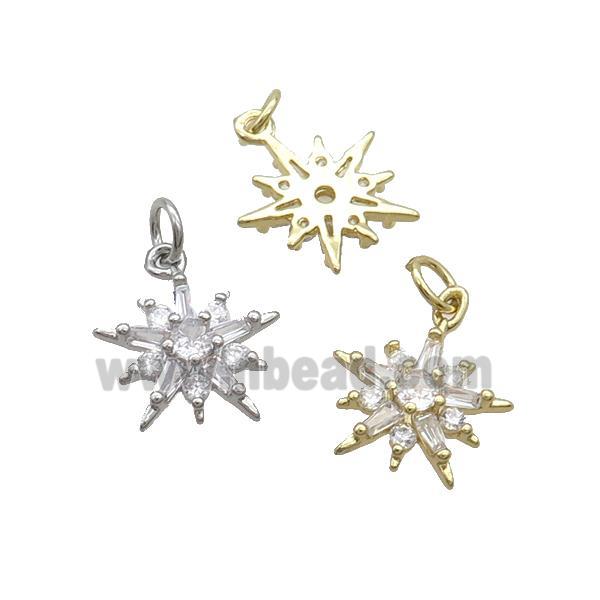 Copper Northstar Pendant Pave Zircon Mixed