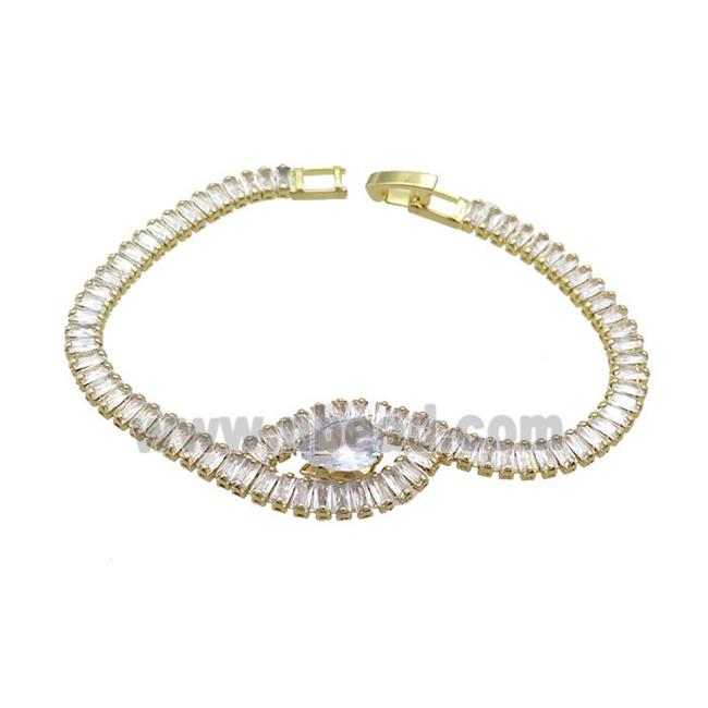 Copper Bracelet Pave Crystal Glass Gold Plated