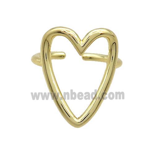 Copper Ring Heart Gold Plated