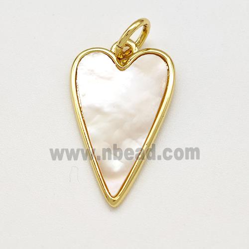 Copper Heart Pendant Pave Shell Gold Plated
