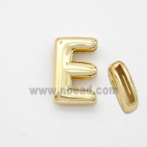 Copper Letter-E Beads Gold Plated
