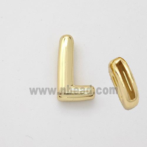 Copper Letter-L Beads Gold Plated