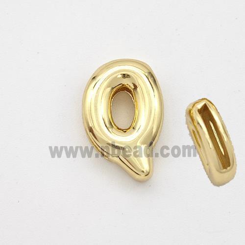 Copper Letter-Q Beads Gold Plated