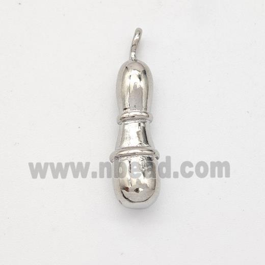 Copper Letter-I Pendant Platinum Plated