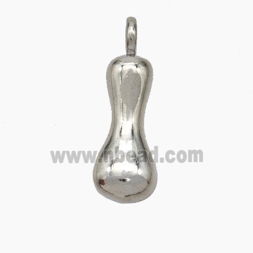 Copper Letter-I Pendant Platinum Plated