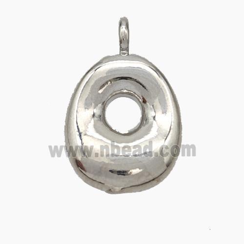 Copper Letter-O Pendant Platinum Plated