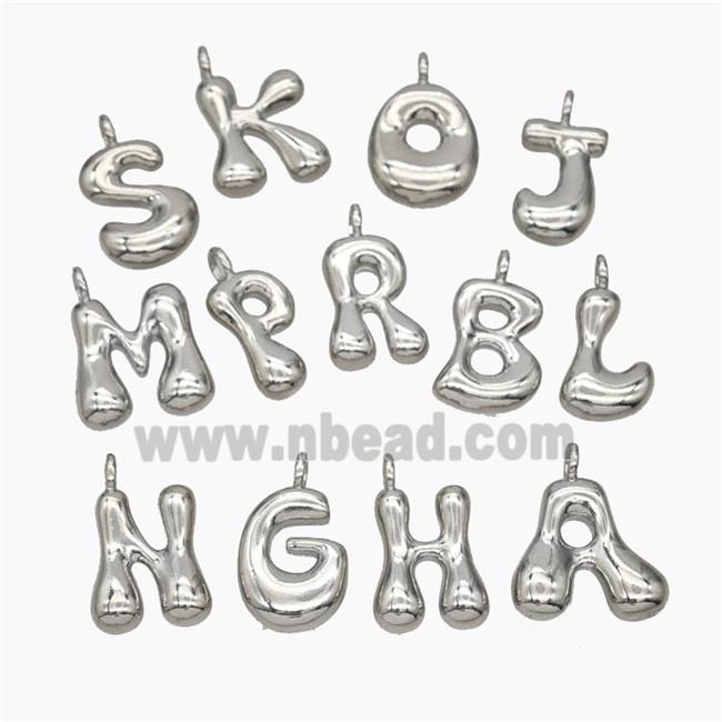 Copper Alphabet Pendant Mix Letters Platinum Plated