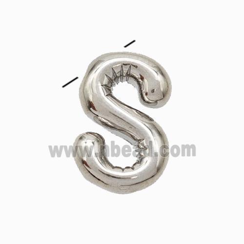 Copper Letter-S Pendant Platinum Plated