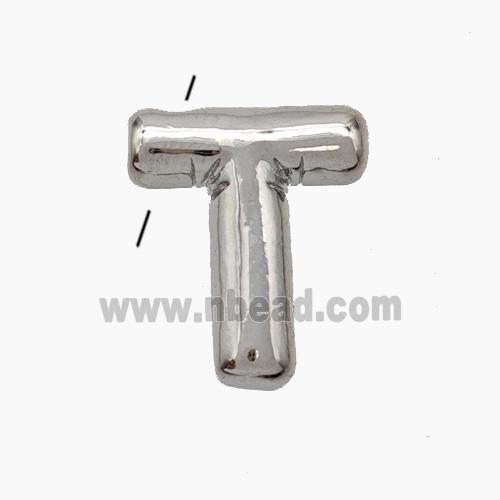 Copper Letter-T Pendant Platinum Plated
