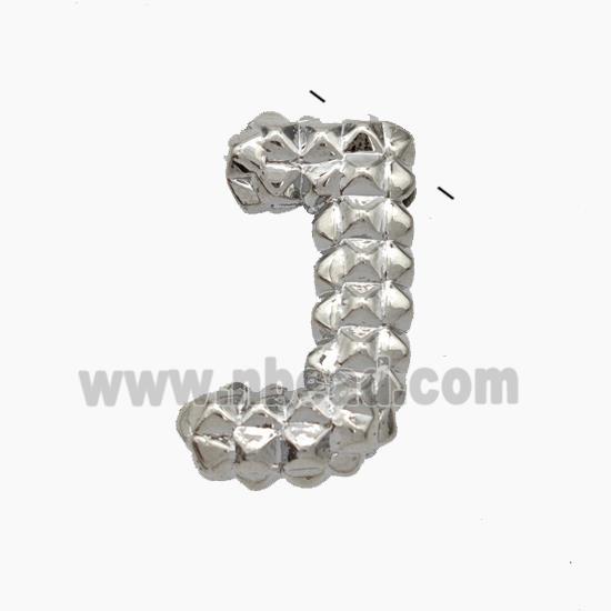 Copper Letter-J Pendant Platinum Plated