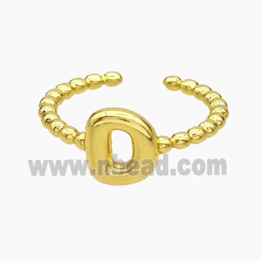 Copper Letter-D Rings Gold Plated