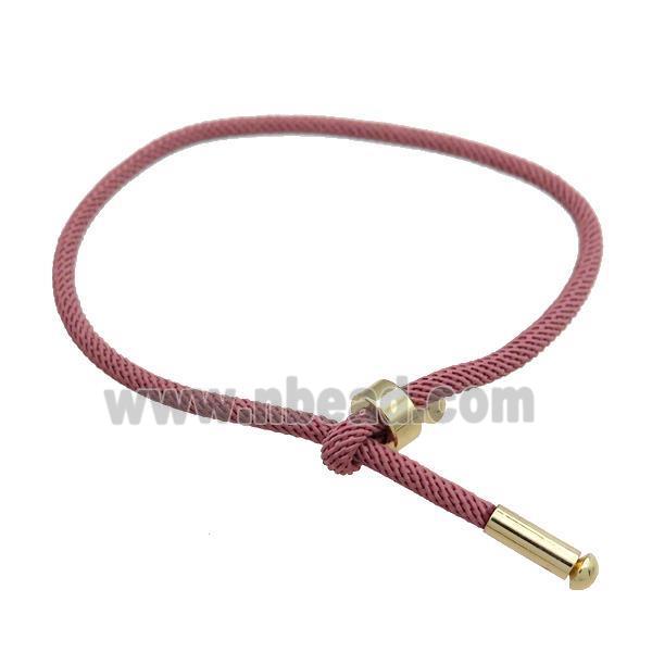 Nylon Bracelet Adjustable Light Maroon Red