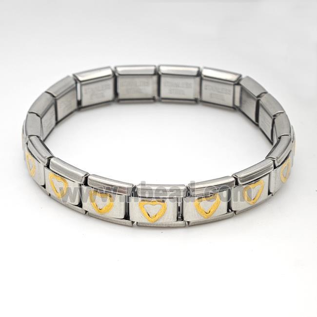 Stainless Steel Module Bracelet Heart
