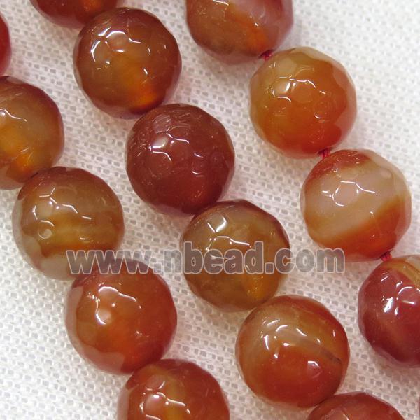 red Agate beads, faceted round
