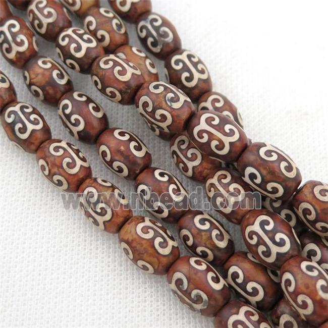 Tibetan Agate barrel beads
