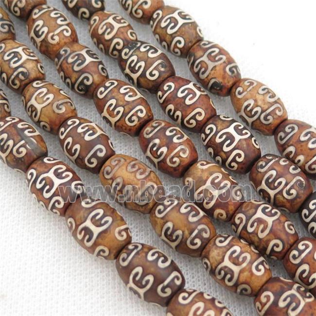 Tibetan Agate barrel Beads