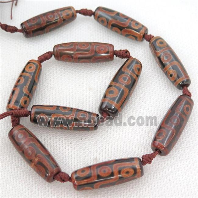 Tibetan Agate rice beads, evil eye
