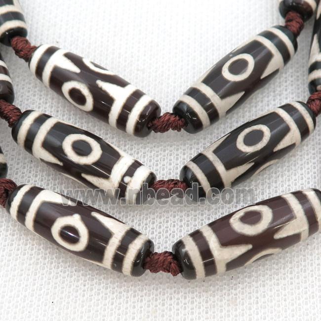 Tibetan Agate rice beads, eye