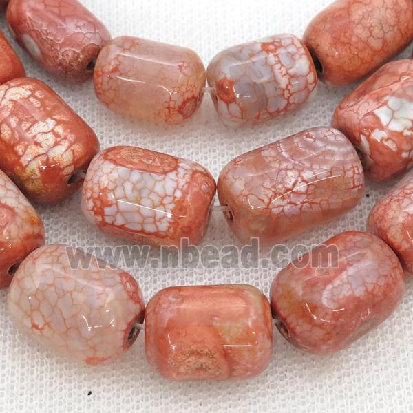 red dragon veins Agate barrel beads