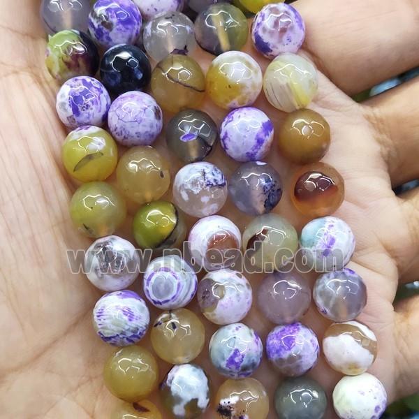faceted round Agate Beads, dye