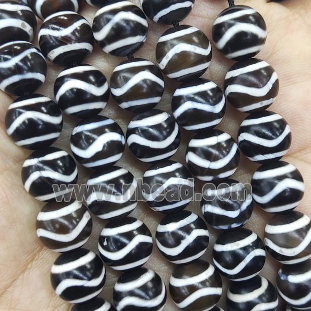 round Tibetan Dzi Agate Beads