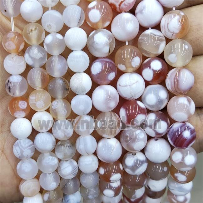 Sakura Cherry Agate Beads Smooth Round