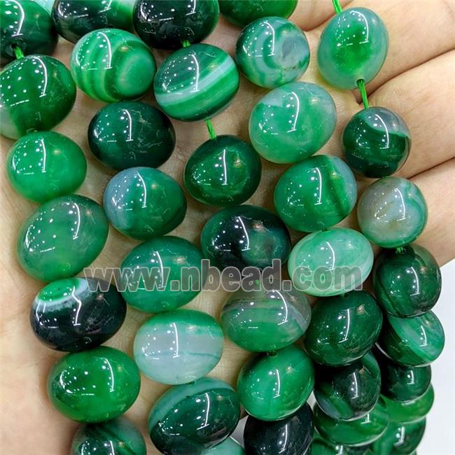 Natural Stripe Agate Egg Beads Green Dye
