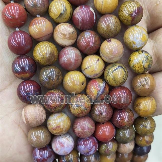 red Mexico Nueva Agate Beads, round