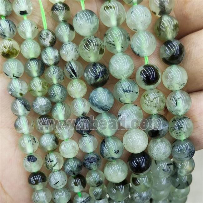 green Prehnite Beads, round