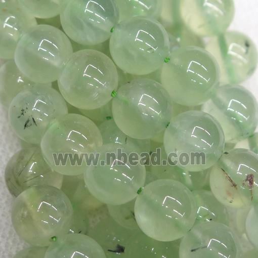 green Prehnite Beads, round