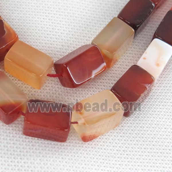 red agate Cuboid beads