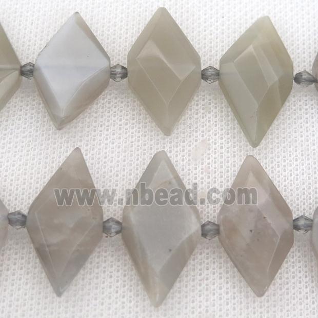 gray MoonStone rhombic beads