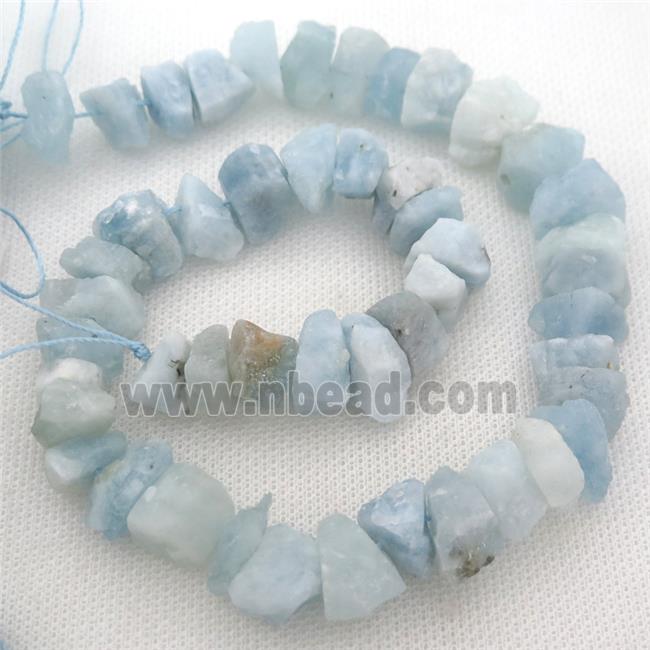 raw Aquamarine chip beads, rough, freeform