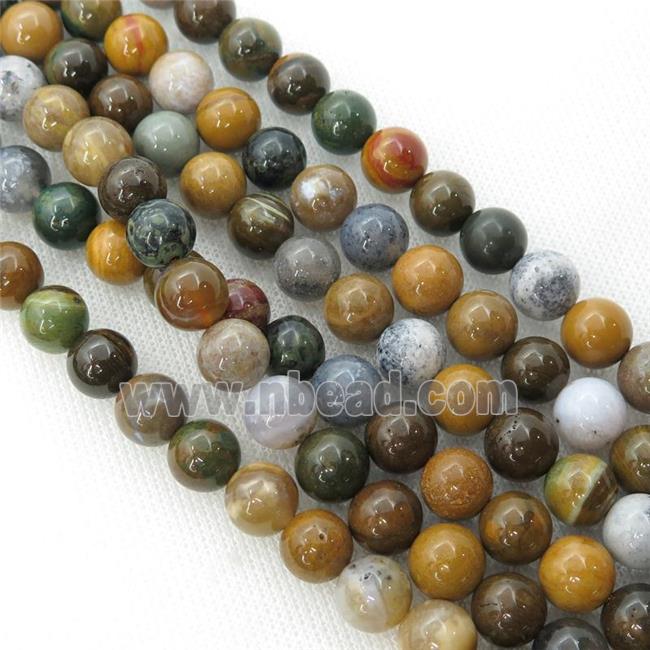 Ocean Agate Beads, round, multicolor