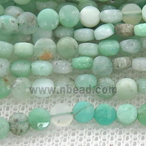 australian Chrysoprase Beads, green, faceted coin