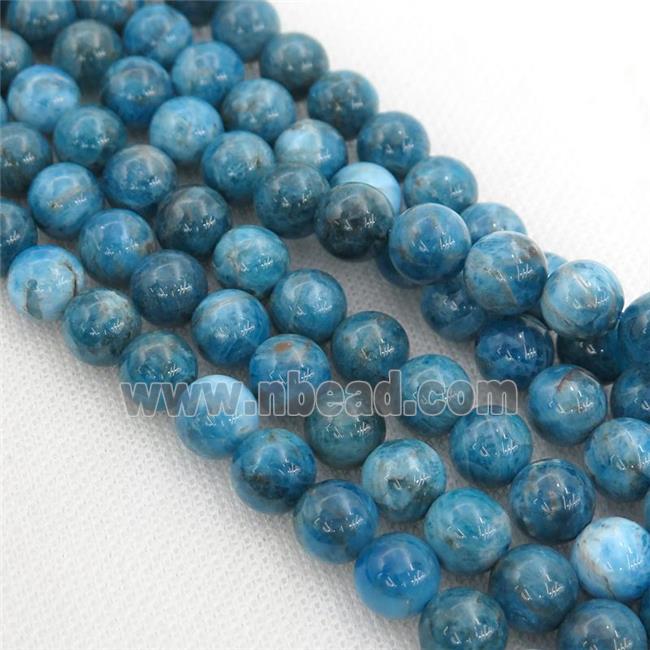 blue Apatite Beads, round