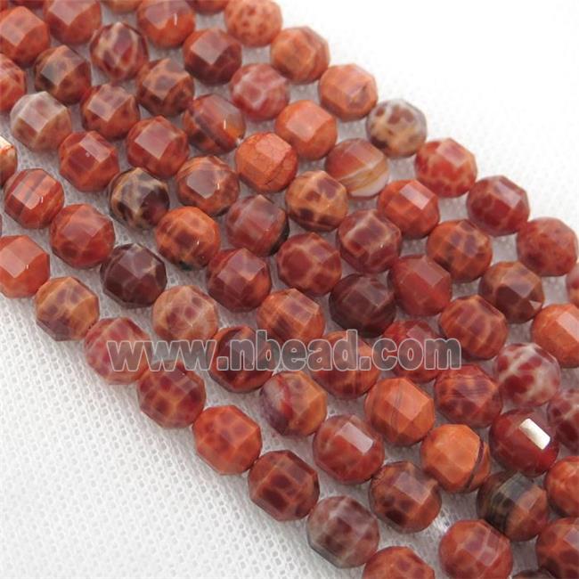 red Fire Agate bullet beads