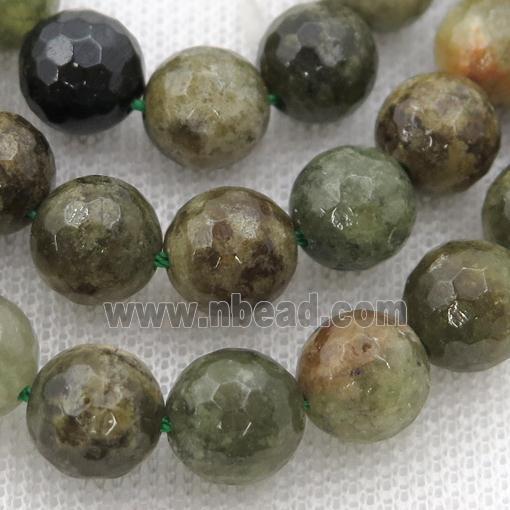 green Garnet Beads, faceted round